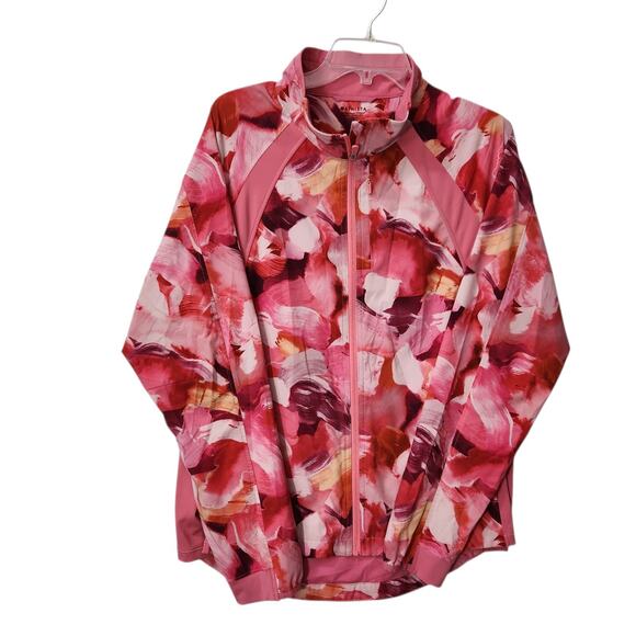 ATHLETA RUN WITH IT WOMENS JACKET PINK CORAL SZ XL ATHLEISURE GYM GIRLY WORKOUT - Picture 3 of 9